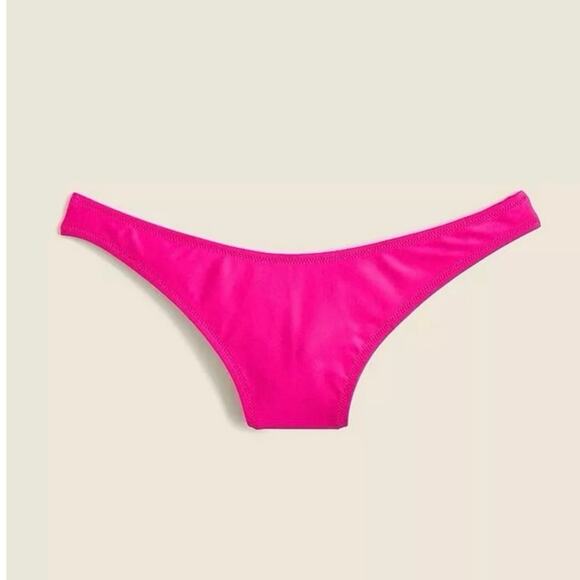 J. Crew Bright Pink 1989 Heritage Bikini Bottom Cheeky Small Vacation High Leg - Picture 1 of 9